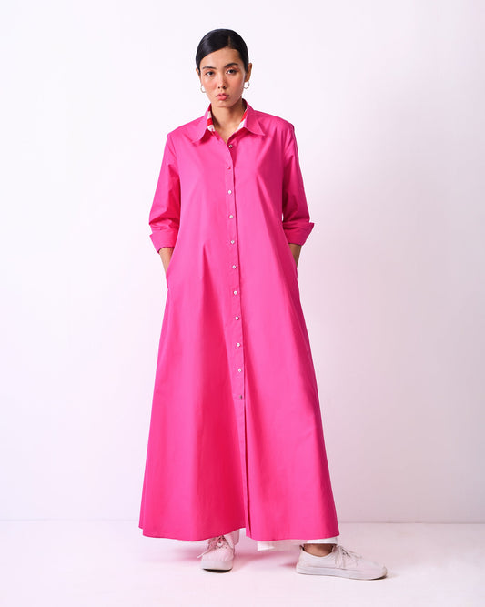 Pattaya Shirt Dress - Fuchsia