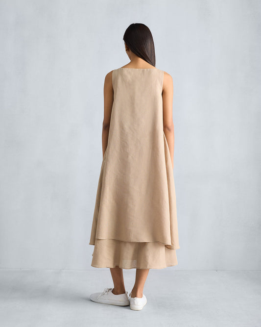 Double Layer Dress - Beige