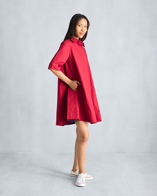 A-line Short Dress - Red