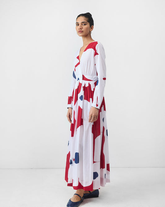 Nico Dress - Red & White Print