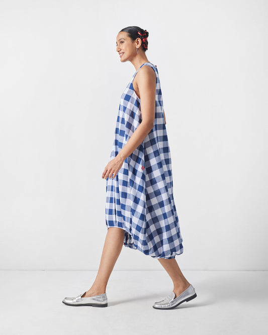 Fiji Dress - Blue & White Checks