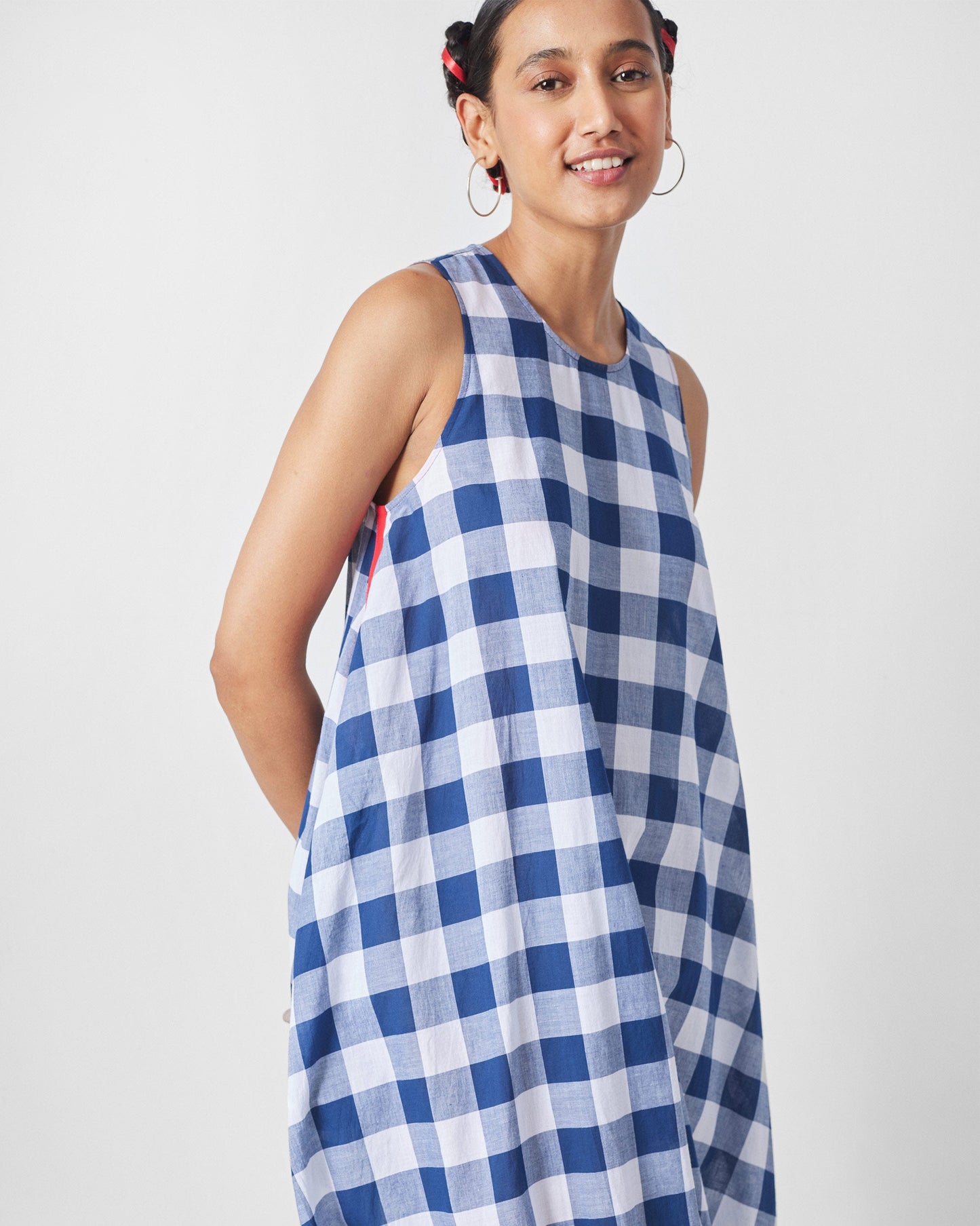 Fiji Dress - Blue & White Checks