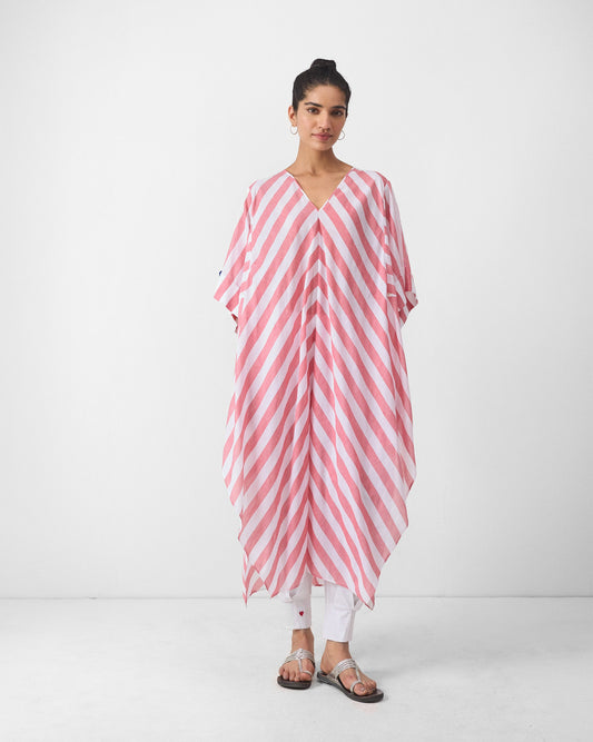 Mizuki Kaftan - Red & White Stripes