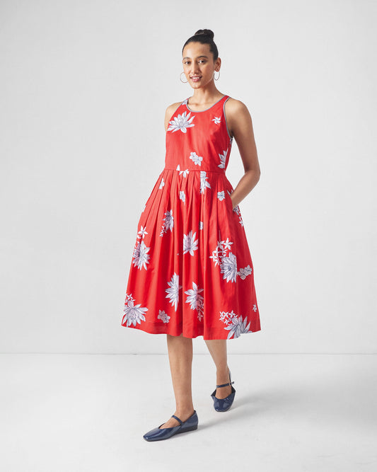 Kaito Dress - Red & White Print