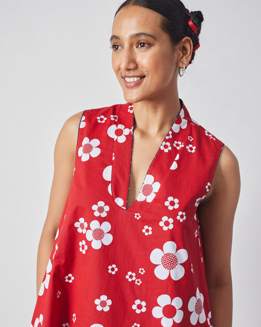 Kawaii Reversible Dress - Navy & Red