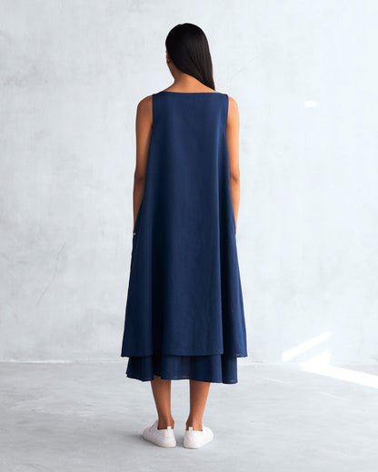 Double Layer Dress - Navy