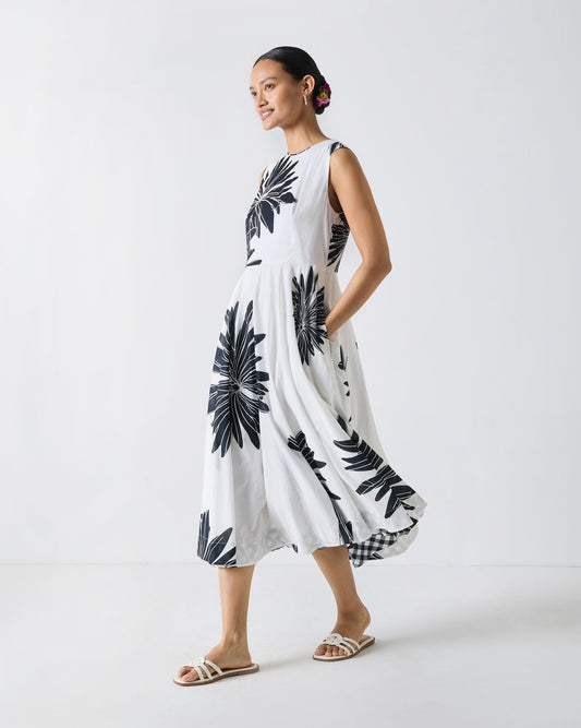 Yoroi Dress - Black & White Print