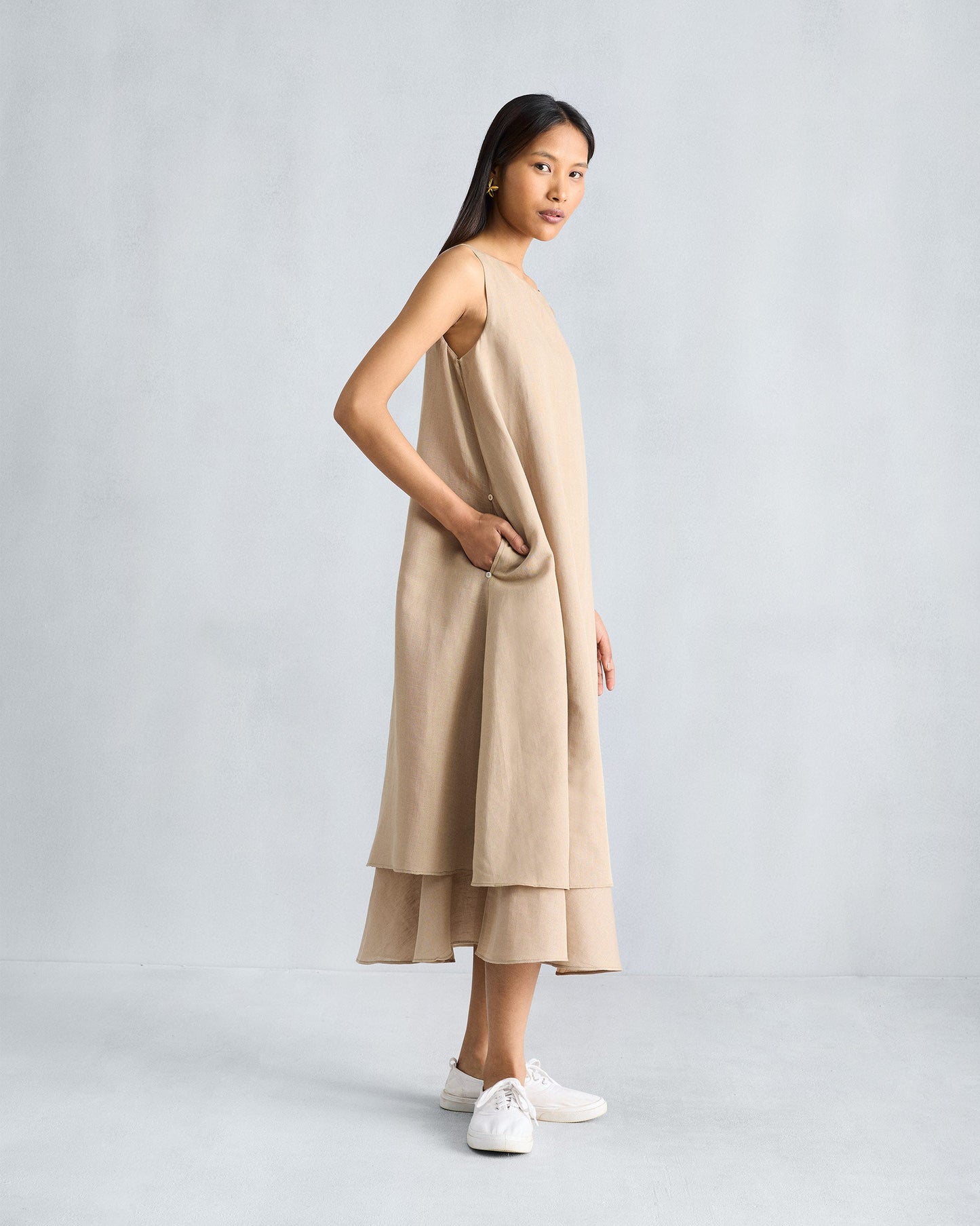 Double Layer Dress - Beige