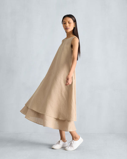 Double Layer Dress - Beige