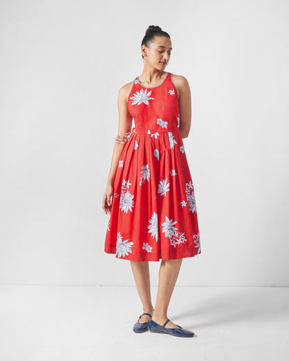 Kaito Dress - Red & White Print