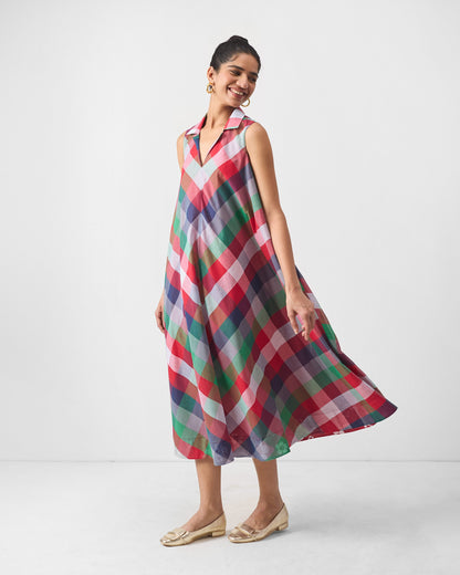Kirei Dress - Multicolor Checks