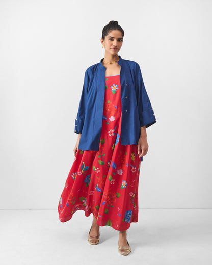 Sakura Strappy Dress - Red Print