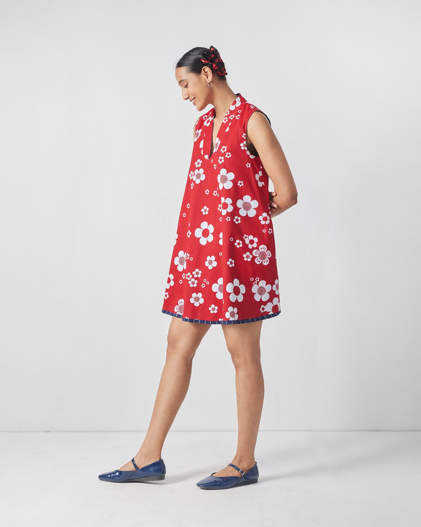 Kawaii Reversible Dress - Navy & Red