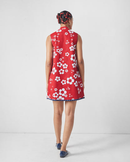 Kawaii Reversible Dress - Navy & Red