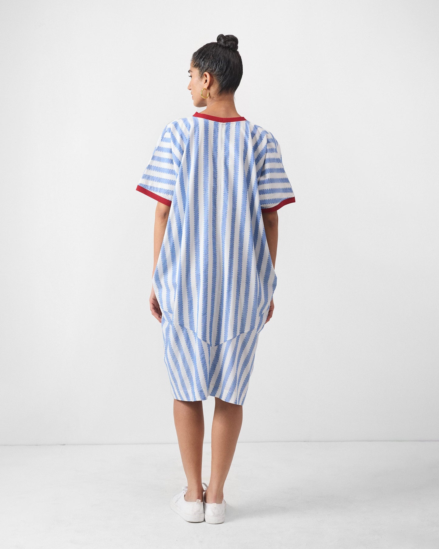 Samurai Dress - Blue & White Stripes
